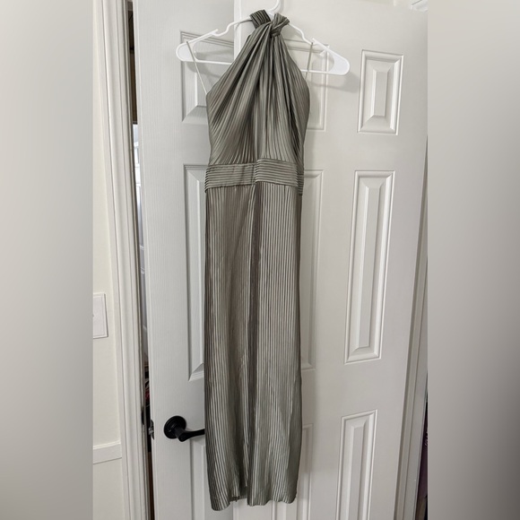 Showpo. Dresses & Skirts - SHOWPO MARLETTE MIDI DRESS - PLEATED OPEN BACK HALTER DRESS IN SAGE